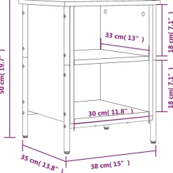 vidaXL Zapatero madera de ingeniería 38x35x50 cm Gris sonoma Discount
