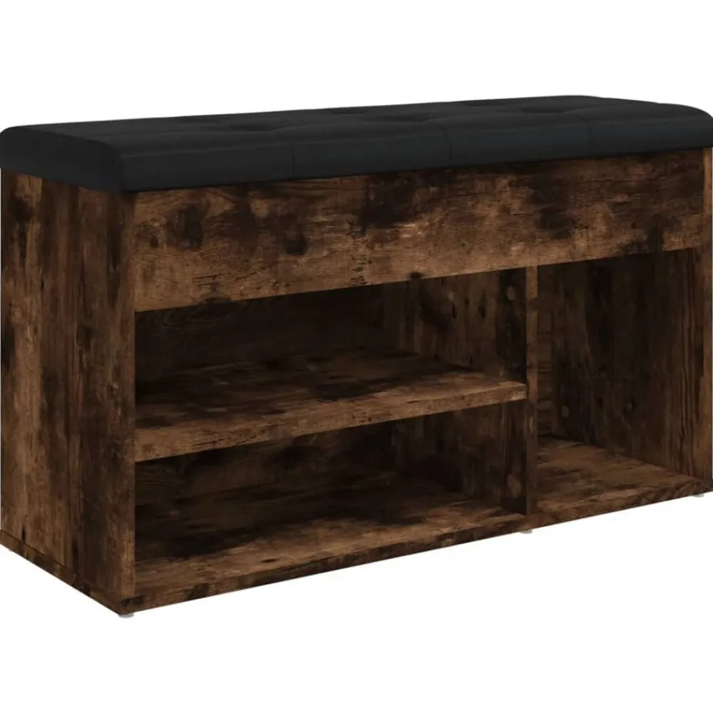 vidaXL Bancos-Zapatero madera de ingeniería 82x32x45,5 cm