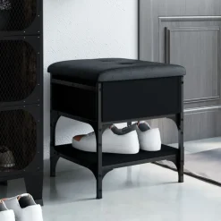 vidaXL Zapatero madera de ingeniería 42x42x45 cm Negro Online