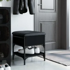vidaXL Zapatero madera de ingeniería 42x42x45 cm Negro Online