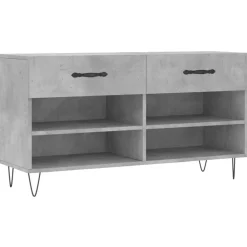 vidaXL Zapatero madera de ingeniería gris hormigón 102x35x55 cm Gris hormig&oacute;n Online