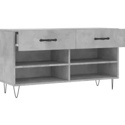 vidaXL Zapatero madera de ingeniería gris hormigón 102x35x55 cm Gris hormig&oacute;n Online