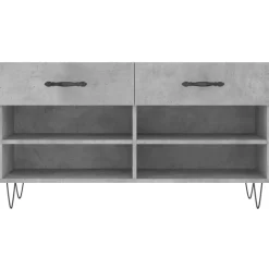 vidaXL Zapatero madera de ingeniería gris hormigón 102x35x55 cm Gris hormig&oacute;n Online