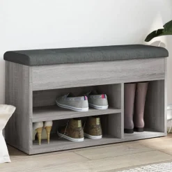 vidaXL Zapatero madera de ingeniería 82x32x45,5 cm Gris sonoma Clearance