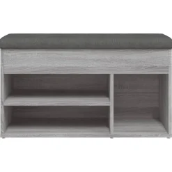 vidaXL Zapatero madera de ingeniería 82x32x45,5 cm Gris sonoma Clearance