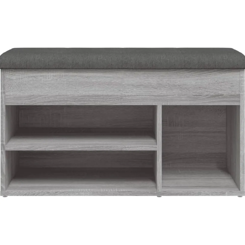 vidaXL Zapatero madera de ingeniería 82x32x45,5 cm Gris sonoma Clearance