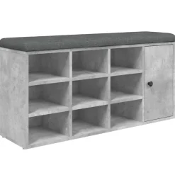 vidaXL Zapatero madera de ingeniería gris hormigón 102x32x50 cm Gris hormig&oacute;n Sale