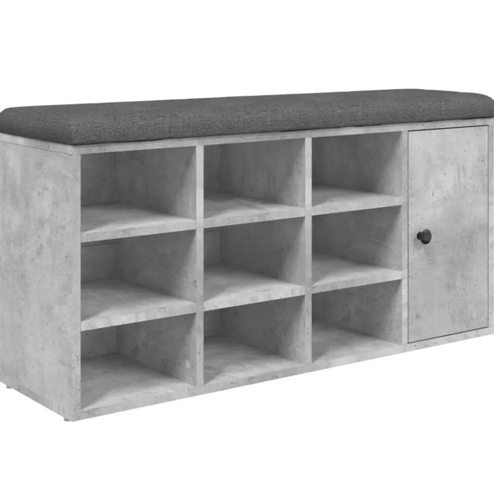 vidaXL Zapatero madera de ingeniería gris hormigón 102x32x50 cm Gris hormigón Sale