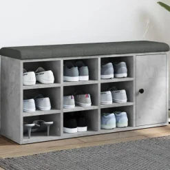 vidaXL Zapatero madera de ingeniería gris hormigón 102x32x50 cm Gris hormig&oacute;n Sale