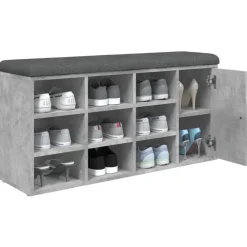 vidaXL Zapatero madera de ingeniería gris hormigón 102x32x50 cm Gris hormigón Sale