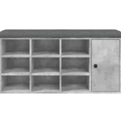 vidaXL Zapatero madera de ingeniería gris hormigón 102x32x50 cm Gris hormigón Sale