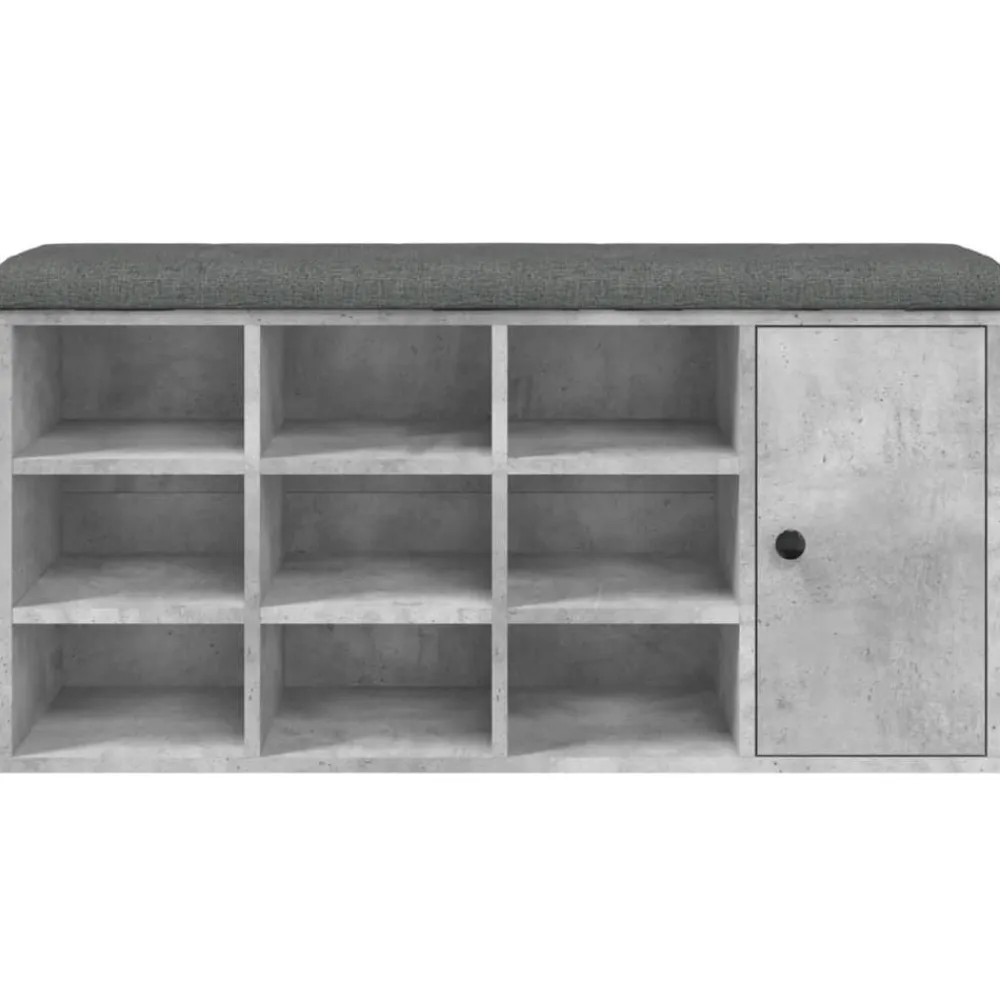 vidaXL Zapatero madera de ingeniería gris hormigón 102x32x50 cm Gris hormigón Sale