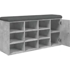 vidaXL Zapatero madera de ingeniería gris hormigón 102x32x50 cm Gris hormigón Sale