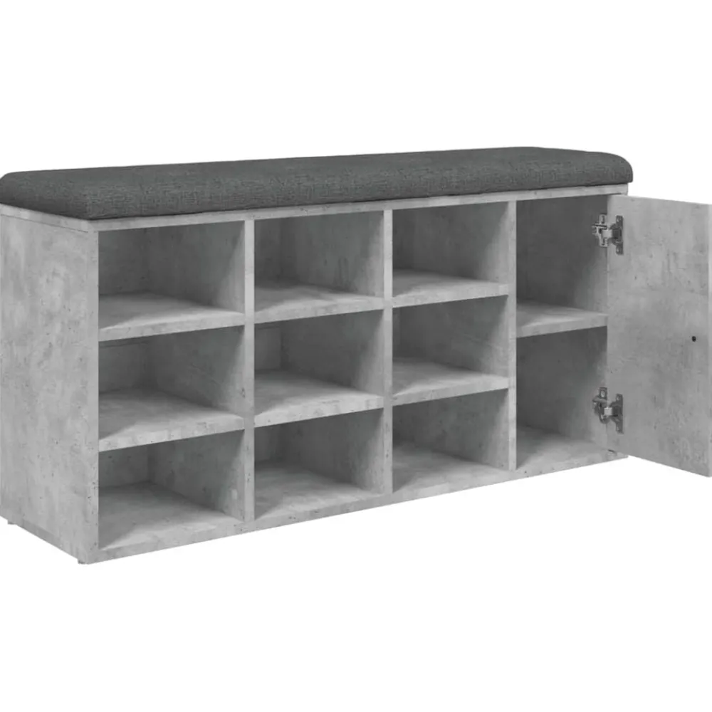 vidaXL Zapatero madera de ingeniería gris hormigón 102x32x50 cm Gris hormigón Sale