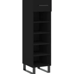 vidaXL Zapatero madera de ingeniería 30x35x105 cm Negro Sale