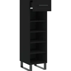 vidaXL Zapatero madera de ingeniería 30x35x105 cm Negro Sale