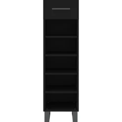 vidaXL Zapatero madera de ingeniería 30x35x105 cm Negro Sale