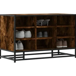 vidaXL Zapatero madera de ingeniería 84x40x53,5 cm Roble ahumado
