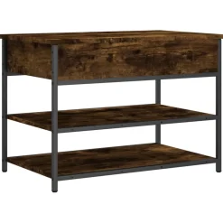 vidaXL Zapatero madera de ingeniería 70x42,5x50 cm Roble ahumado Hot