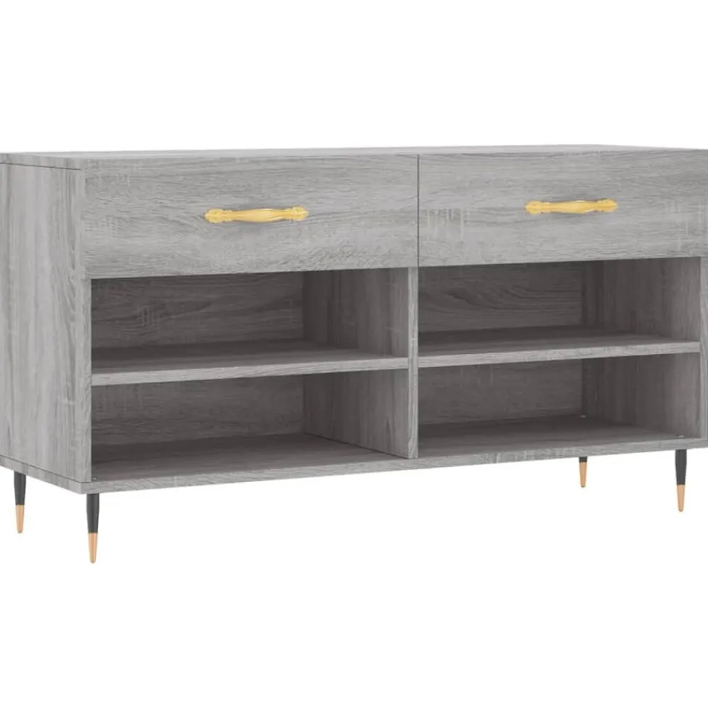 vidaXL Zapatero madera de ingeniería 102x35x55 cm Gris sonoma Sale