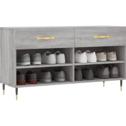 vidaXL Zapatero madera de ingeniería 102x35x55 cm Gris sonoma Sale