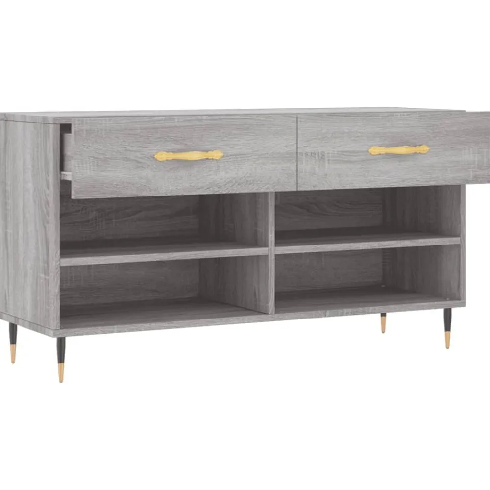 vidaXL Zapatero madera de ingeniería 102x35x55 cm Gris sonoma Sale