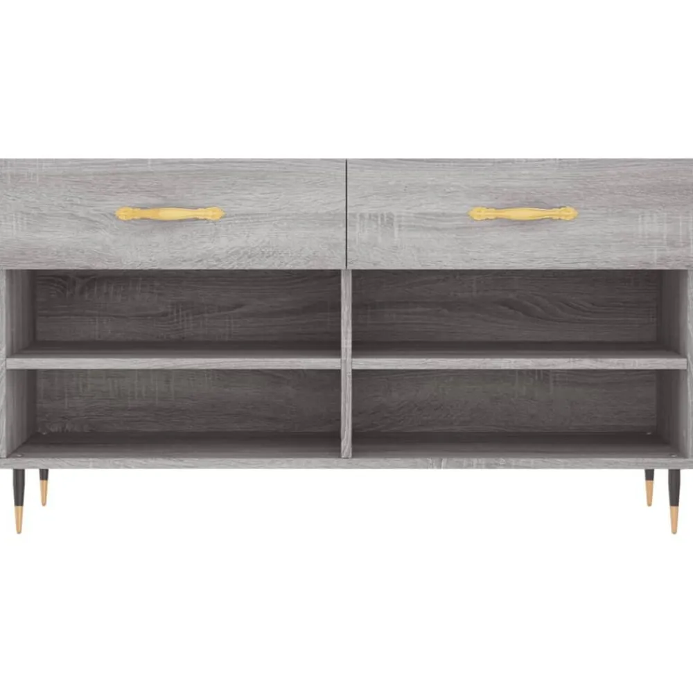 vidaXL Zapatero madera de ingeniería 102x35x55 cm Gris sonoma Sale