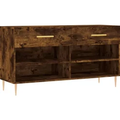 vidaXL Zapatero madera de ingeniería 102x35x55 cm Roble ahumado Hot