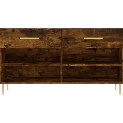 vidaXL Zapatero madera de ingeniería 102x35x55 cm Roble ahumado Hot