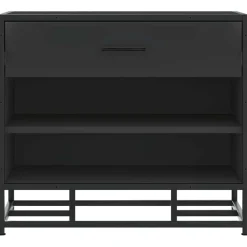 vidaXL Bancos-Zapatero madera de ingeniería y metal 60x40x53,5 cm