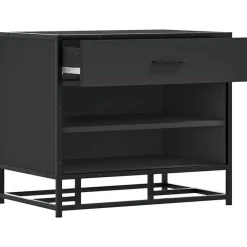 vidaXL Bancos-Zapatero madera de ingeniería y metal 60x40x53,5 cm