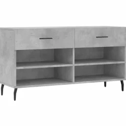vidaXL Zapatero madera de ingeniería gris hormigón 102x35x55 cm Gris hormig&oacute;n Discount