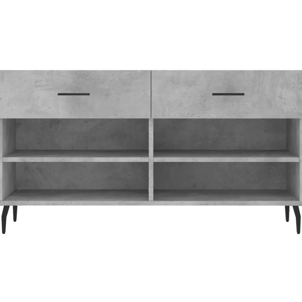 vidaXL Zapatero madera de ingeniería gris hormigón 102x35x55 cm Gris hormigón Discount