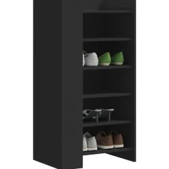 vidaXL Zapatero madera de ingeniería 52x37,5x100 cm Negro Clearance