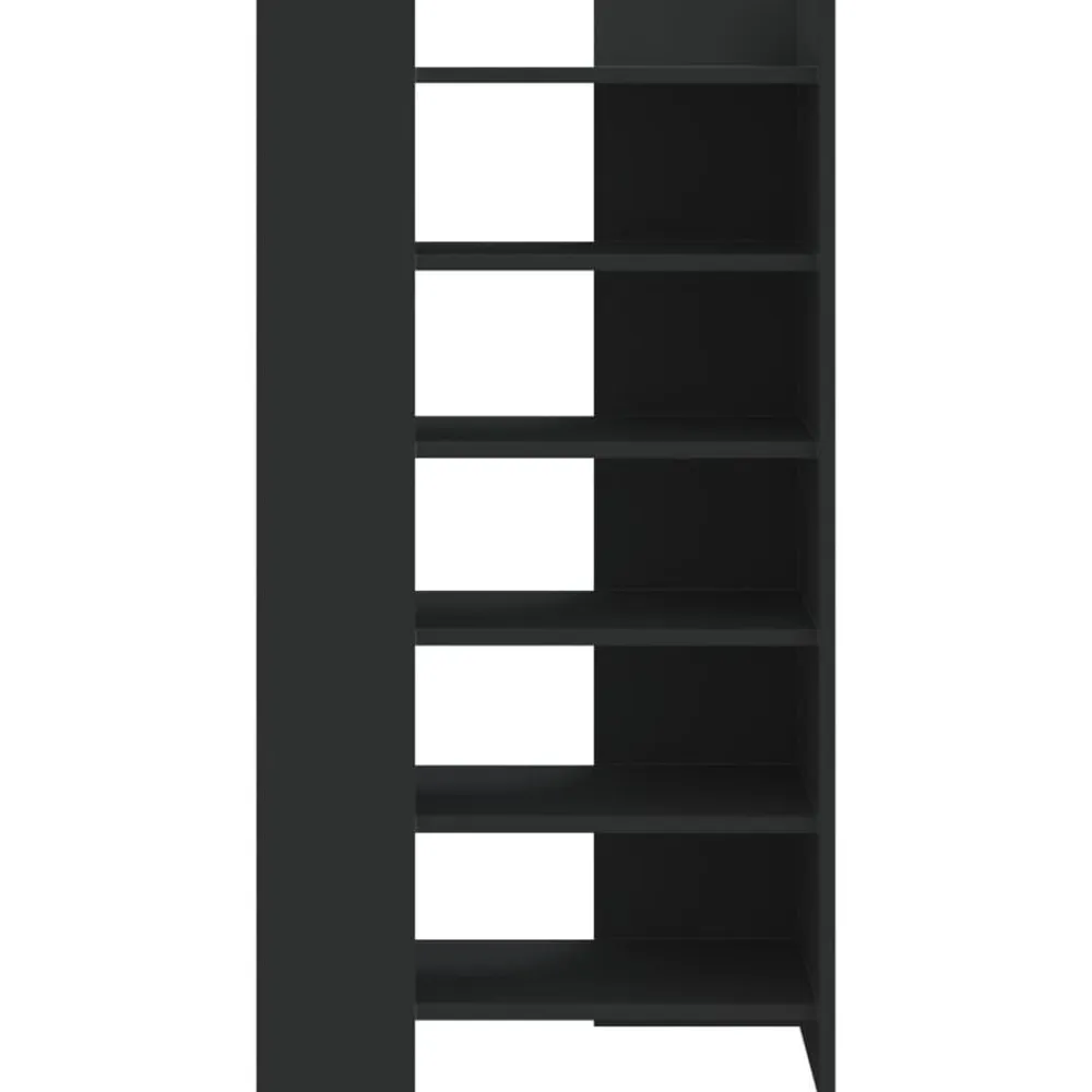 vidaXL Zapatero madera de ingeniería 52x37,5x100 cm Negro Clearance