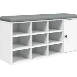 vidaXL Zapatero madera de ingeniería 102x32x50 cm Blanco New