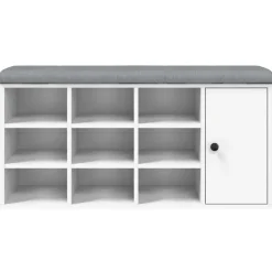 vidaXL Zapatero madera de ingeniería 102x32x50 cm Blanco New