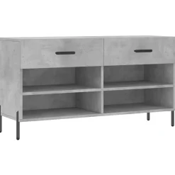 vidaXL Zapatero madera de ingeniería gris hormigón 102x35x55 cm Gris hormig&oacute;n Sale