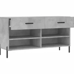 vidaXL Zapatero madera de ingeniería gris hormigón 102x35x55 cm Gris hormig&oacute;n Sale