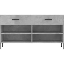 vidaXL Zapatero madera de ingeniería gris hormigón 102x35x55 cm Gris hormig&oacute;n Sale