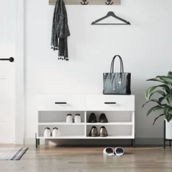 vidaXL Zapatero madera de ingeniería 102x35x55 cm Blanco Best