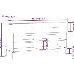 vidaXL Zapatero madera de ingeniería 102x35x55 cm Blanco Best