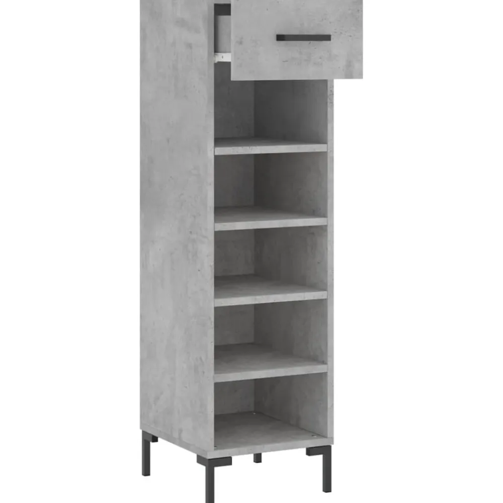 vidaXL Productos Del Hogar-Zapatero madera de ingeniería gris hormigón 30x35x105 cm