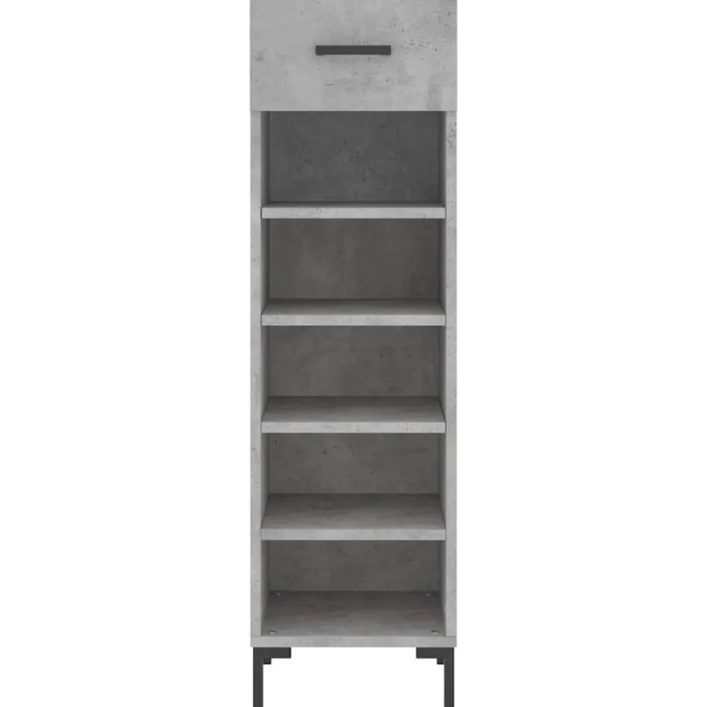 vidaXL Productos Del Hogar-Zapatero madera de ingeniería gris hormigón 30x35x105 cm