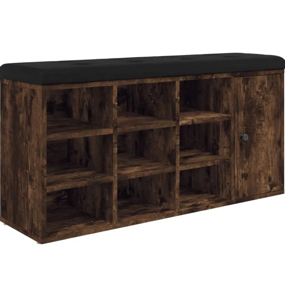 vidaXL Bancos-Zapatero madera de ingeniería 102x32x50 cm