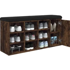 vidaXL Bancos-Zapatero madera de ingeniería 102x32x50 cm