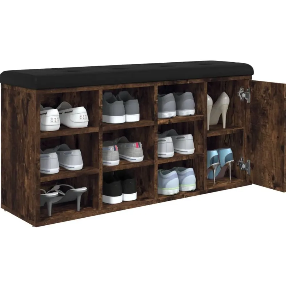 vidaXL Bancos-Zapatero madera de ingeniería 102x32x50 cm