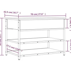 vidaXL Zapatero madera de ingeniería 70x42,5x50 cm Gris sonoma New