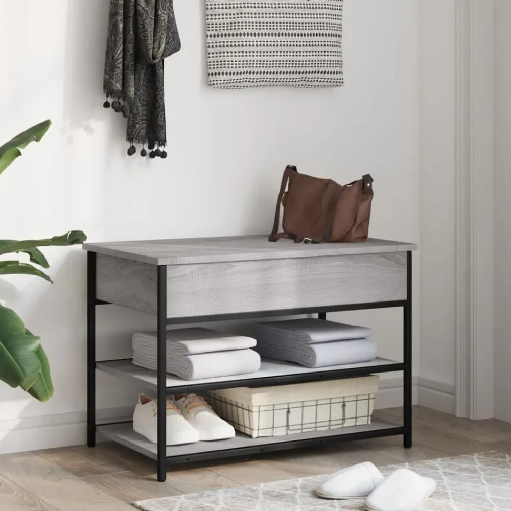 vidaXL Zapatero madera de ingeniería 70x42,5x50 cm Gris sonoma New