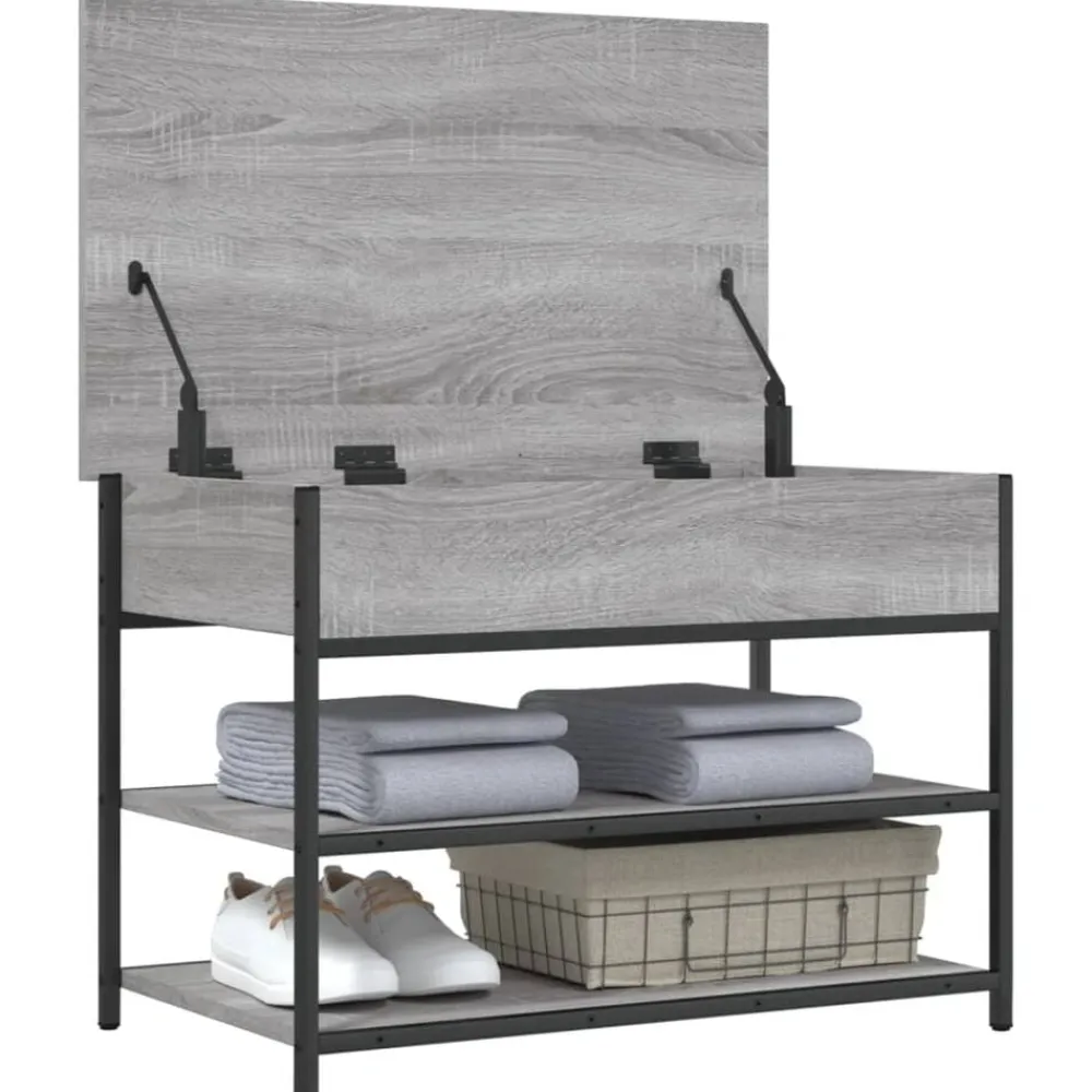 vidaXL Zapatero madera de ingeniería 70x42,5x50 cm Gris sonoma New